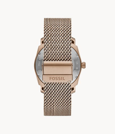 Machine Three-Hand Date Salted Caramel Stainless Steel Watch | Fossil | Luby 