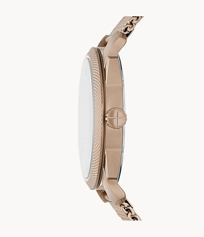 Machine Three-Hand Date Salted Caramel Stainless Steel Watch | Fossil | Luby 