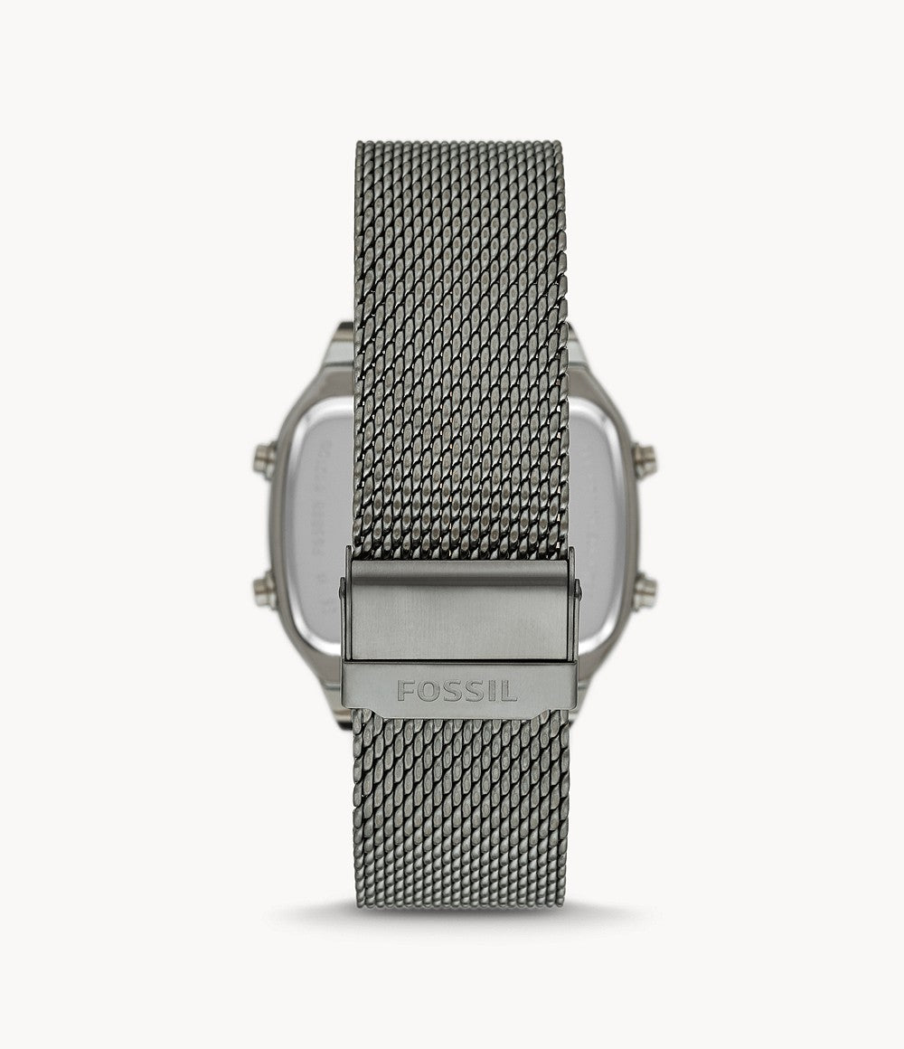 Retro Digital Smoke Stainless Steel Watch | Fossil | Luby 