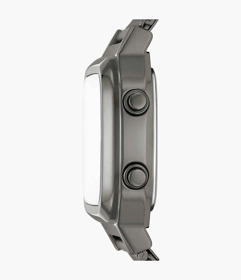 Retro Digital Smoke Stainless Steel Watch | Fossil | Luby 