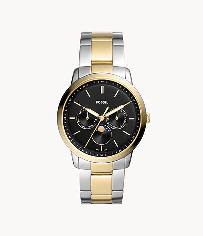 Neutra Moonphase Multifunction Two-Tone Stainless Steel Watch | Fossil | Luby 