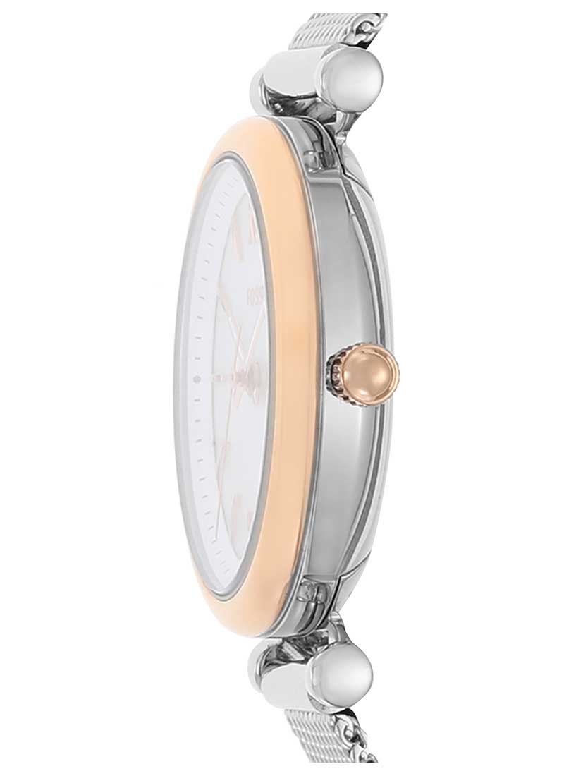 Carlie Mini Watch (Silver/Rose-Gold) | Fossil | Luby 
