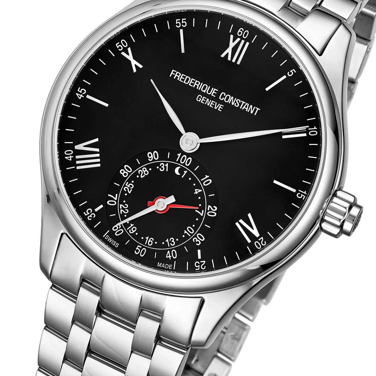 Horological Smartwatch Gents Classics (Silver-Black) | Frederique Constant | Luby 