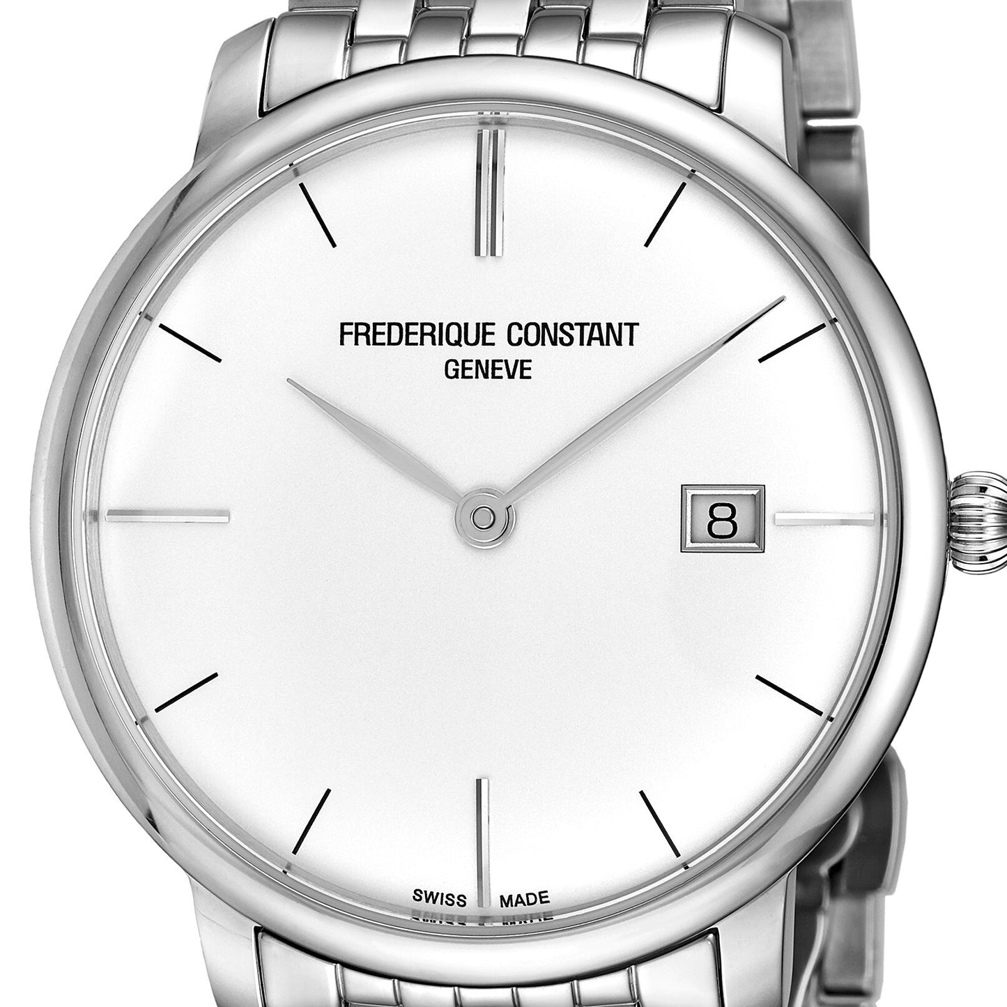 Slimline Automatic Midsize Date (Silver-White) | Frederique Constant | Luby 