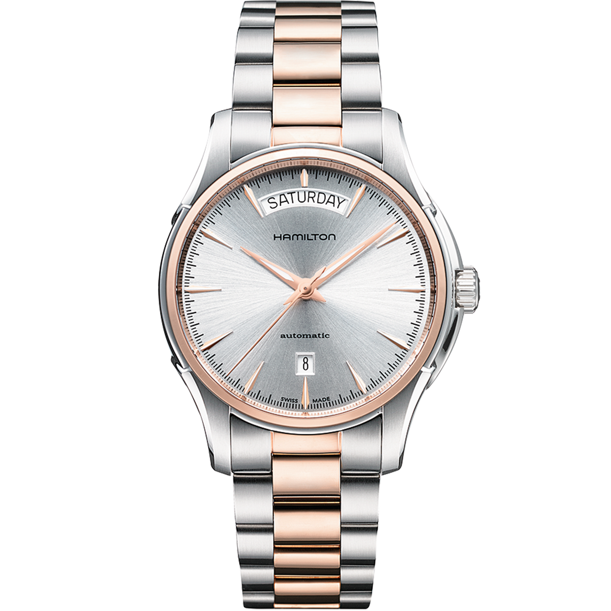 Jazzmaster Automatic Day Date (Rose-Gold/Silver) | Hamilton | Luby 