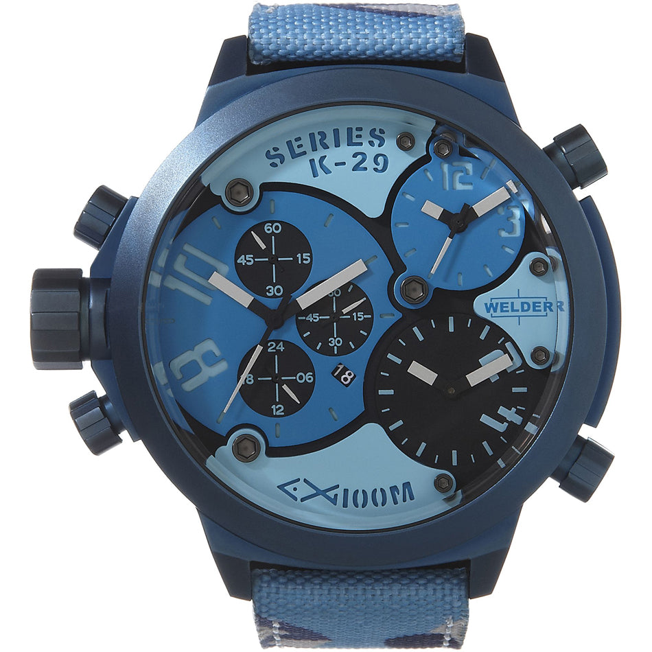 Welder Triple Time Zone Chronograph Watch (Blue) | Welder | Luby 