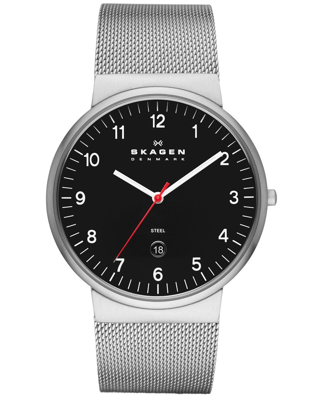 Ancher Mesh Watch (Silver/Black) | Skagen | Luby 