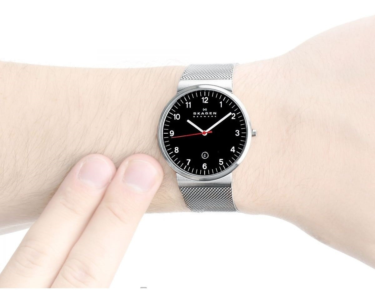 Ancher Mesh Watch (Silver/Black) | Skagen | Luby 
