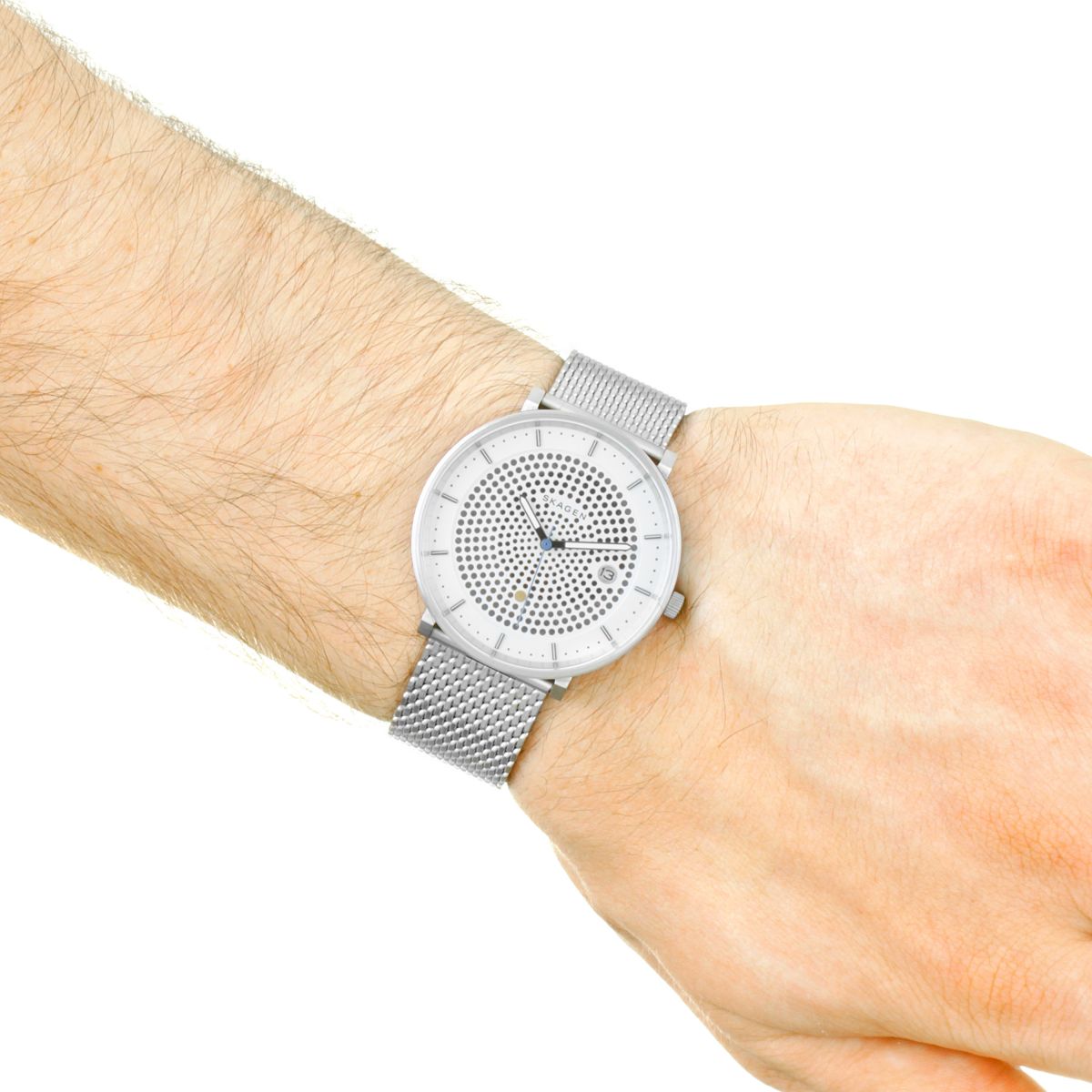 Hald Mesh Watch (Silver/White) | Skagen | Luby 