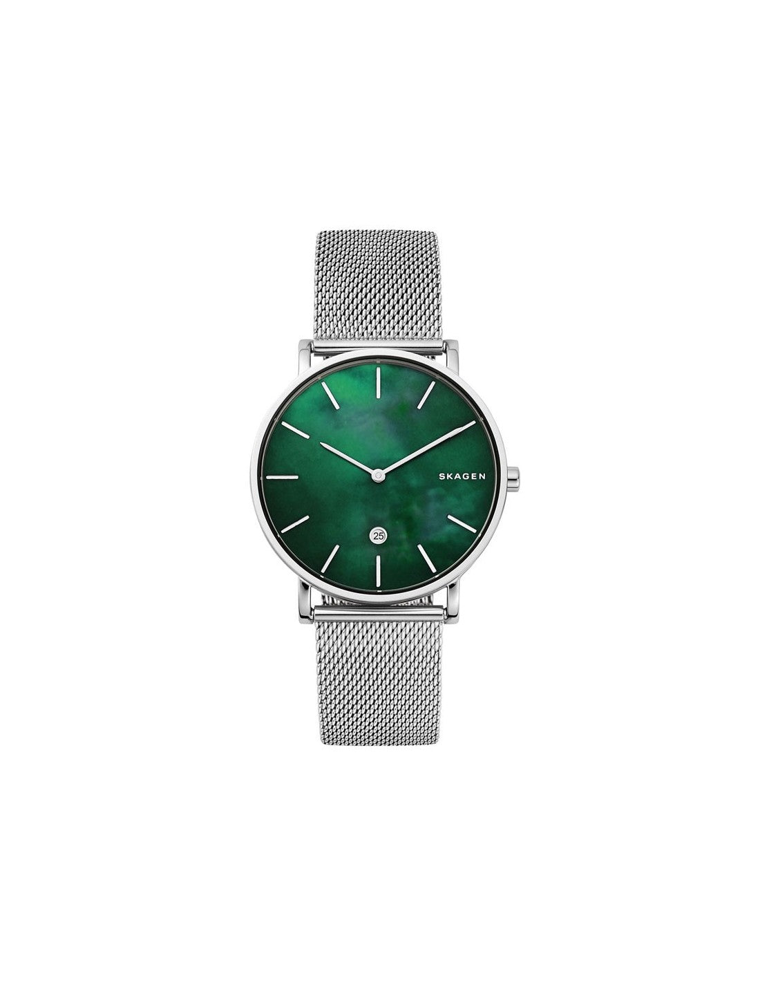 Hagen Slim Mesh Watch (Silver/Green) | Skagen | Luby 