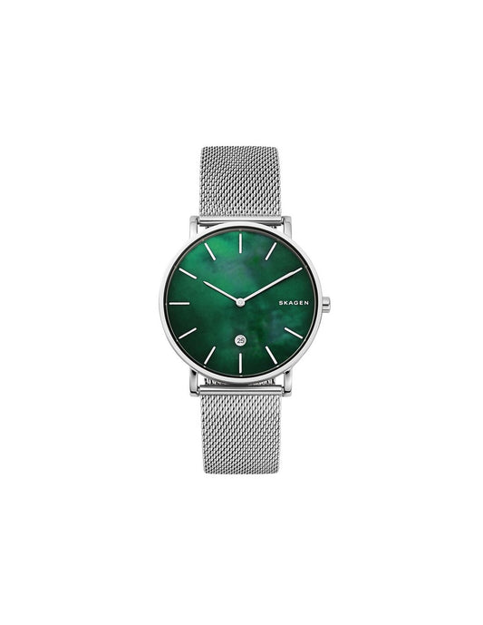 Hagen Slim Mesh Watch (Silver/Green) | Skagen | Luby 