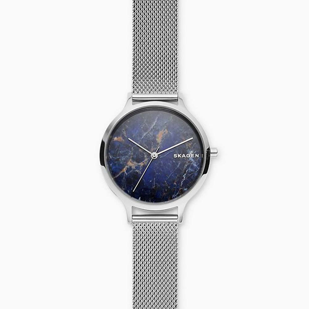 Anita Mesh Watch (Silver/Blue) | Skagen | Luby 