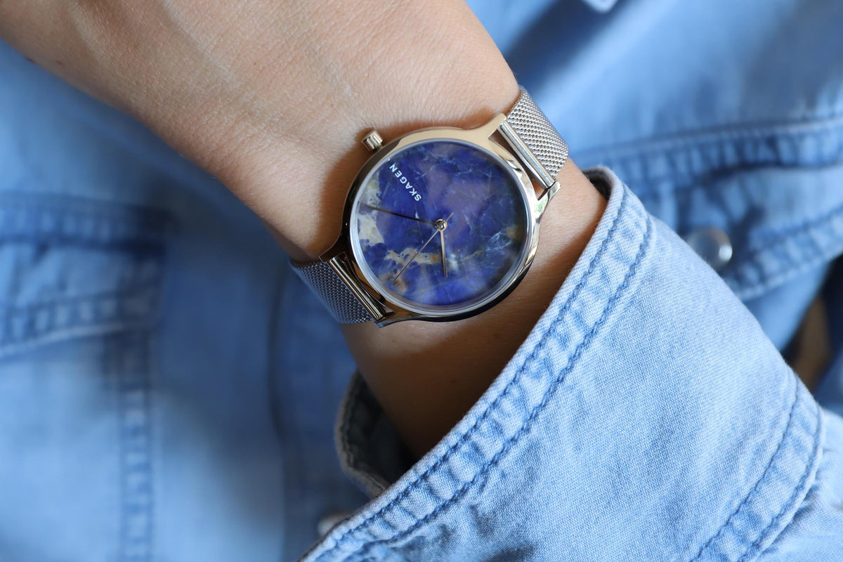 Anita Mesh Watch (Silver/Blue) | Skagen | Luby 