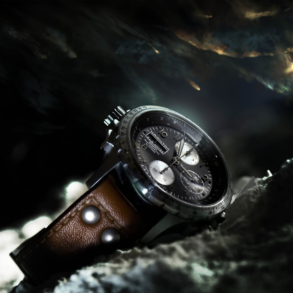 Khaki Automatic Chronometer X-Wind (Silver/Brown) | Hamilton | Luby 