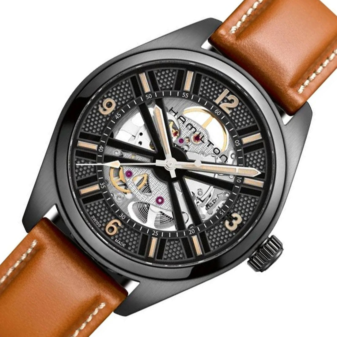 Khaki Automatic Skeleton (Black/Brown) | Hamilton | Luby 