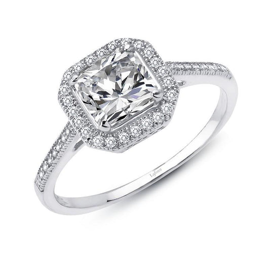 Princess-Cut Halo Engagement Ring | Lafonn | Luby 