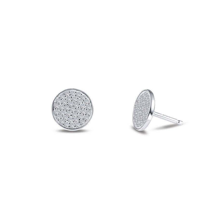 Dainty Pave Disc Stud Earrings
