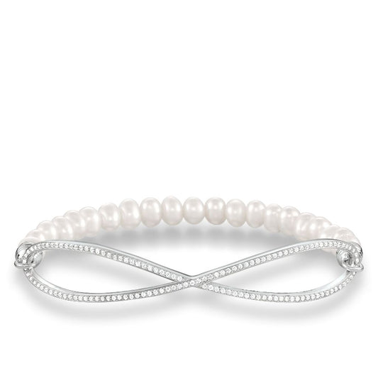 Infinity of Love Freshwater Pearls and CZ Crystals Bracelet (Silver/White) | Thomas Sabo | Luby 