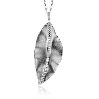Fallen Leaves 18K White Gold with diamonds Pendant
