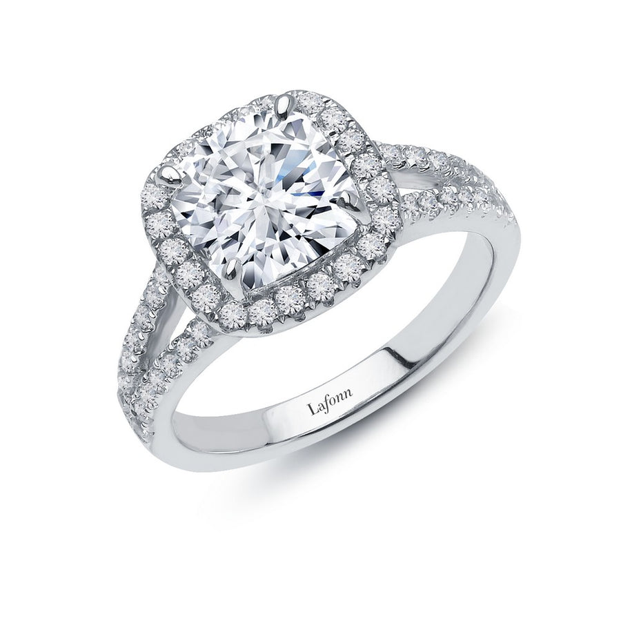 Anillo de compromiso con halo cuadrado