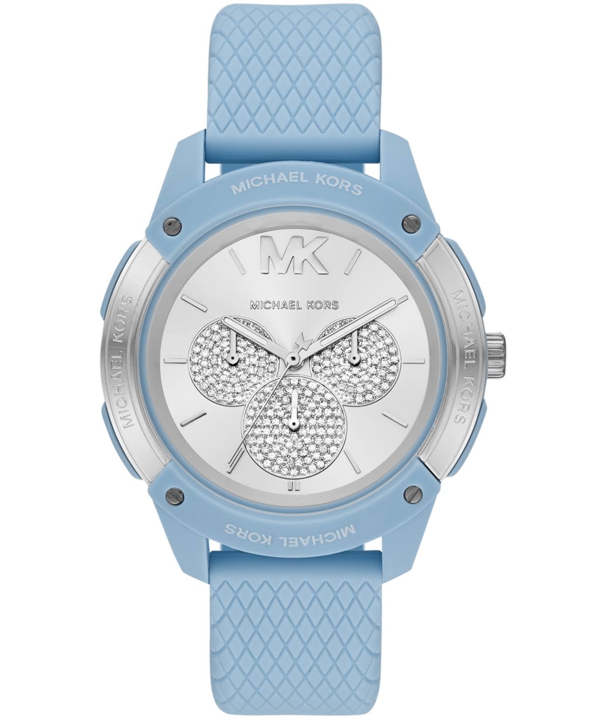 Oversized Ryder Embossed Watch (Blue/Silver) | Michael Kors | Luby 