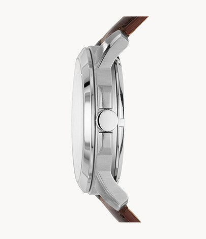 Grant Automatic Dark Brown Leather Watch | Fossil | Luby 