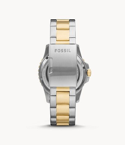 Automatic Two-Tone Stainless Steel Watch (Blue/Gold/Silver) | Fossil | Luby 