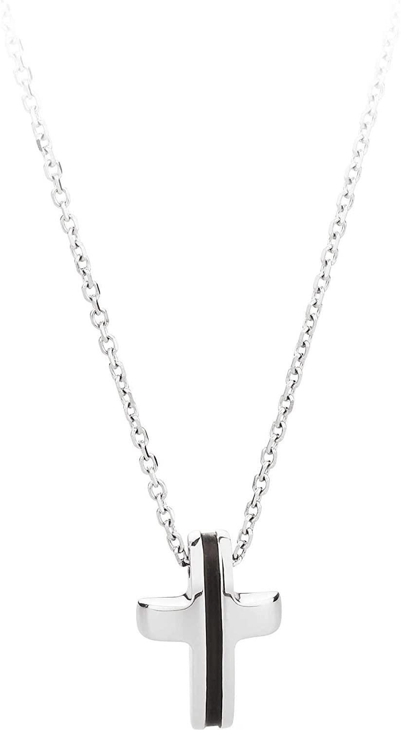 Medieval Cross Necklace (Silver-Black) | Brosway Italia | Luby 