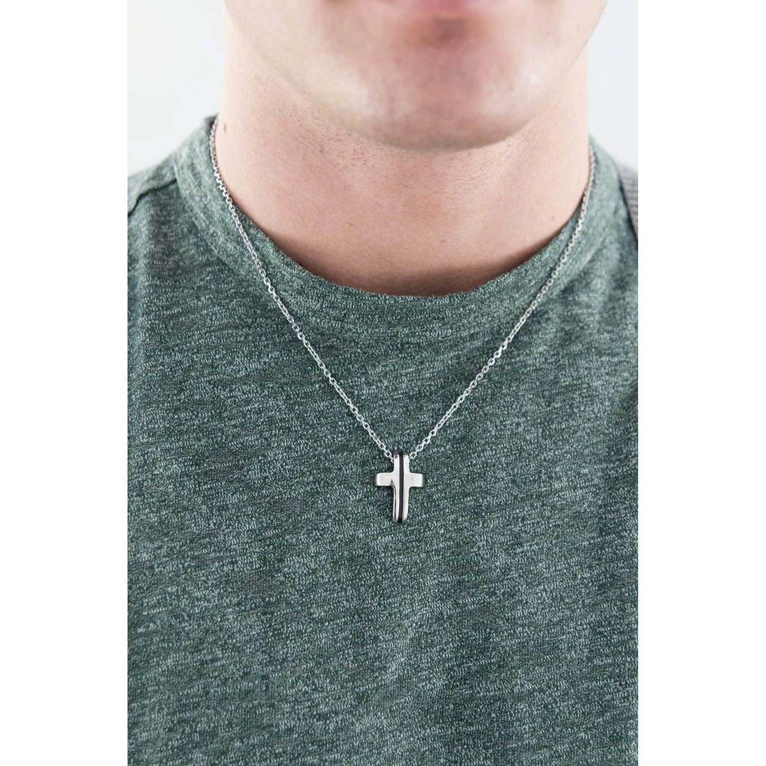 Medieval Cross Necklace (Silver-Black) | Brosway Italia | Luby 