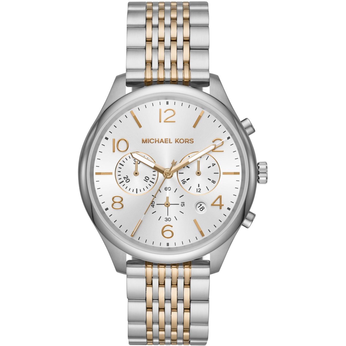 Men's Merrick Chronograph Watch (Silver/Gold) | Michael Kors | Luby 