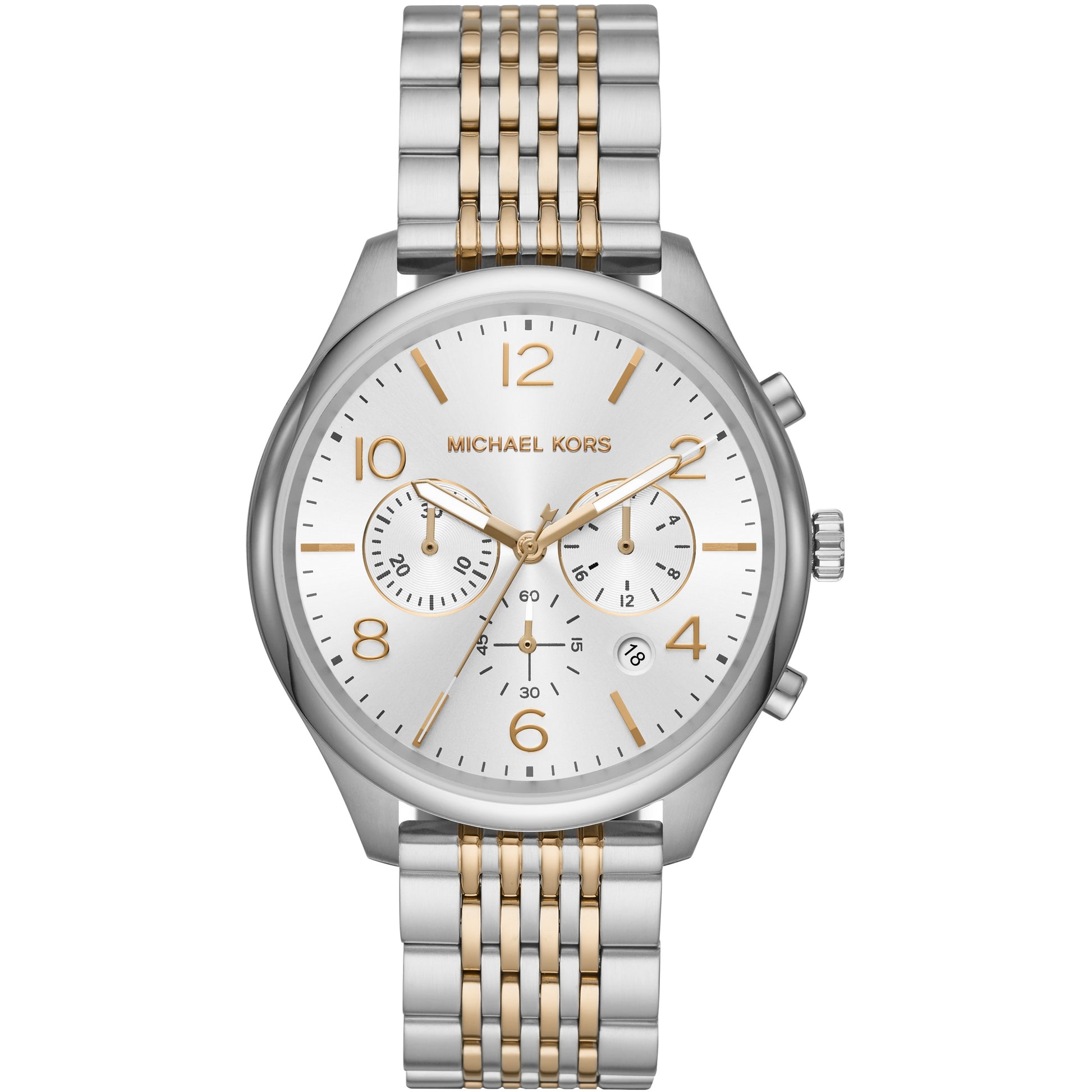 Men's Merrick Chronograph Watch (Silver/Gold) | Michael Kors | Luby 
