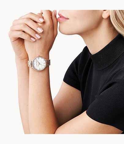 Pyper Three-Hand Gold-Tone Alloy Watch | Michael Kors | Luby 