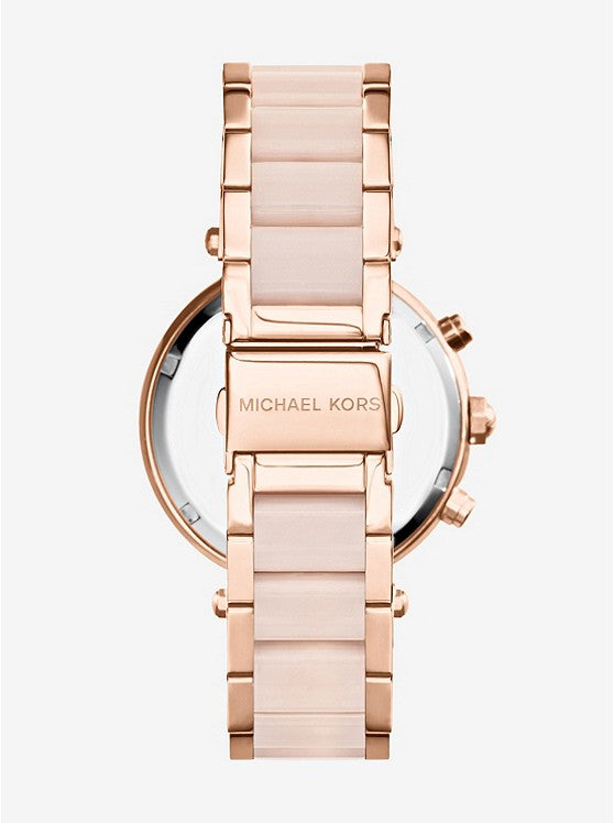 Parker Rose Gold-Tone Blush Acetate Watch | Michael Kors | Luby 
