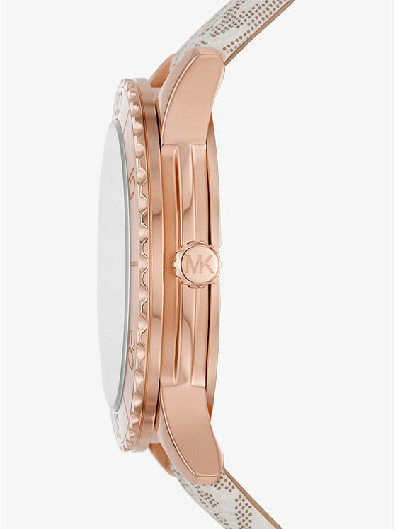 Oversized Runway Dive Pavé Rose Gold-Tone and Logo Watch | Michael Kors | Luby 