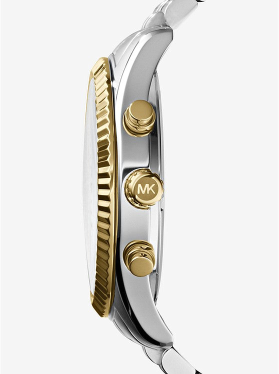 Oversized Lexington Watch (Silver/Gold) | Michael Kors | Luby 