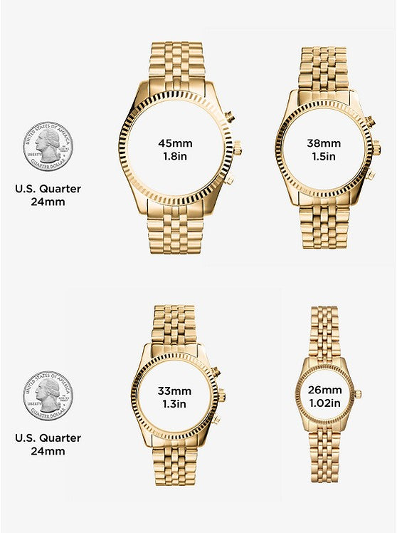 Oversized Lexington Watch (Silver/Gold) | Michael Kors | Luby 