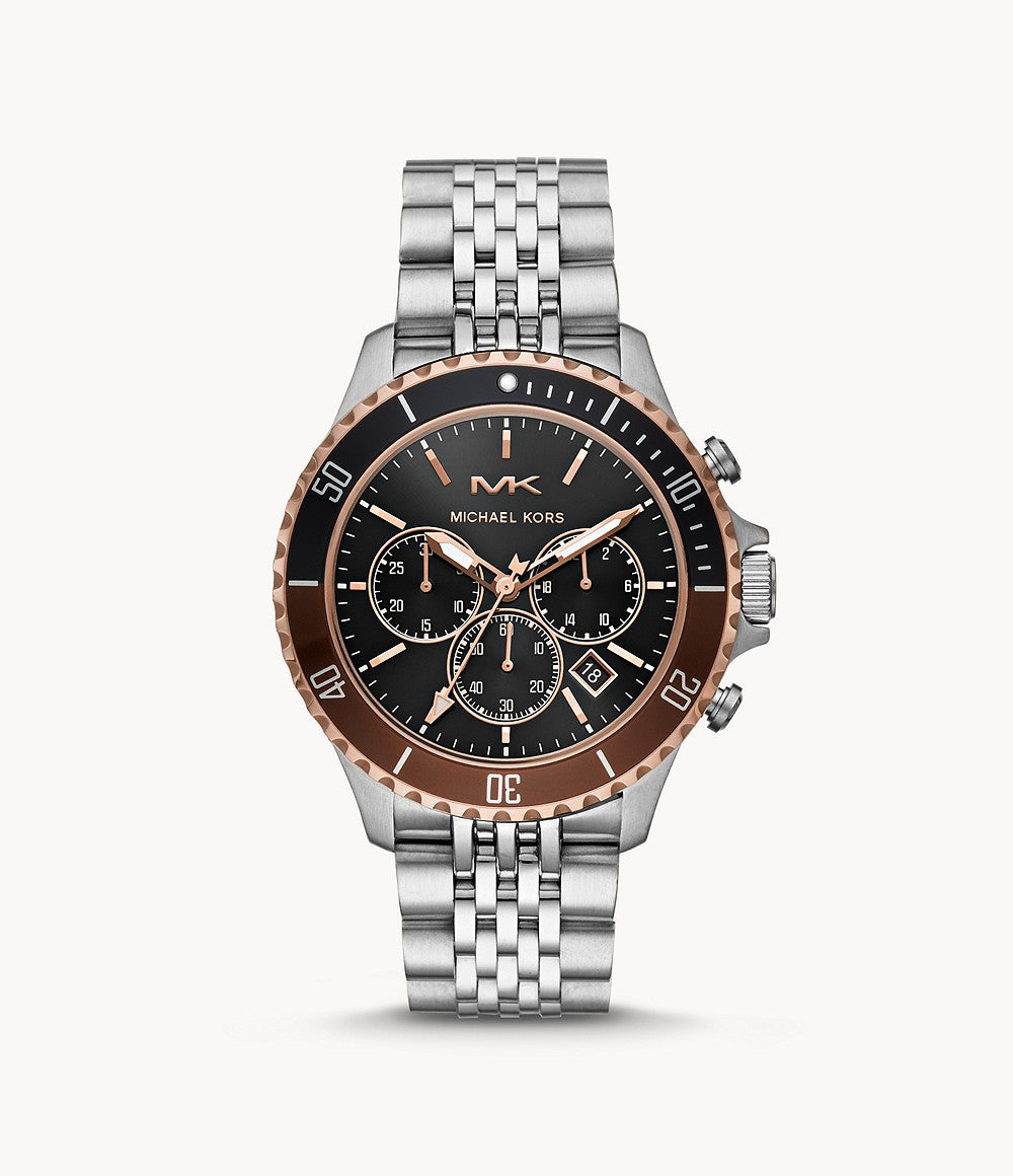 Bayville Chronograph Watch (Silver/Black) | Michael Kors | Luby 