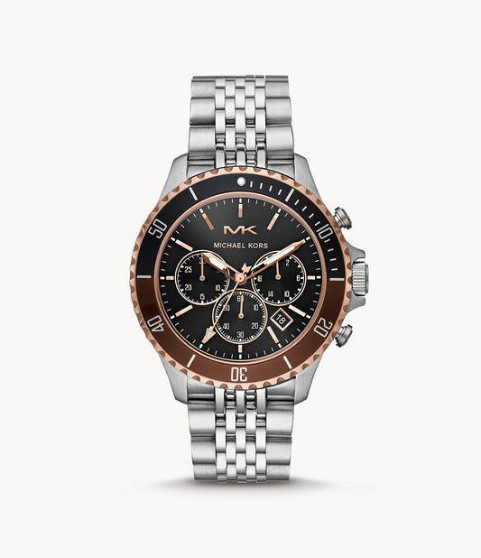 Bayville Chronograph Watch (Silver/Black) | Michael Kors | Luby 