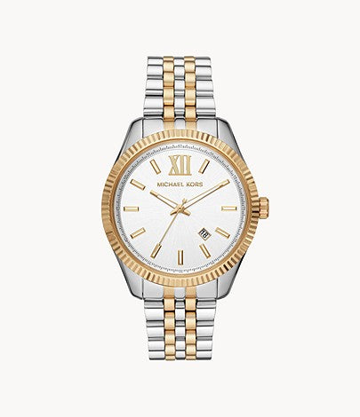 Lexington Three-Hand Two-Tone Stainless Steel Watch | Michael Kors | Luby 