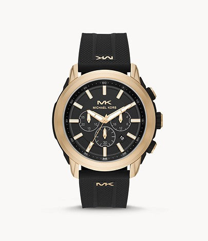 Kyle Chronograph Watch (Black/Gold) | Michael Kors | Luby 