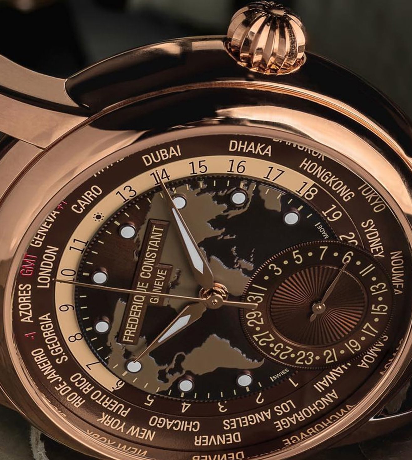 Worldtimer Manufacture (Rose-Gold/Brown) | Frederique Constant | Luby 