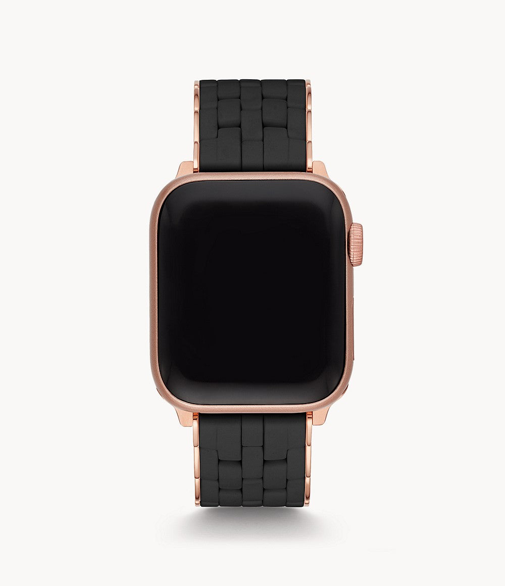 Black and Pink-Tone Silicone-Wrapped Bracelet Band for Apple Watch® | Michele | Luby 