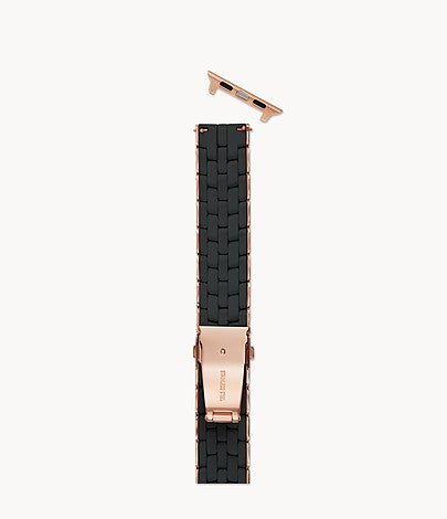 Black and Pink-Tone Silicone-Wrapped Bracelet Band for Apple Watch® | Michele | Luby 