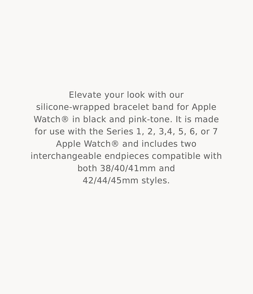 Black and Pink-Tone Silicone-Wrapped Bracelet Band for Apple Watch® | Michele | Luby 