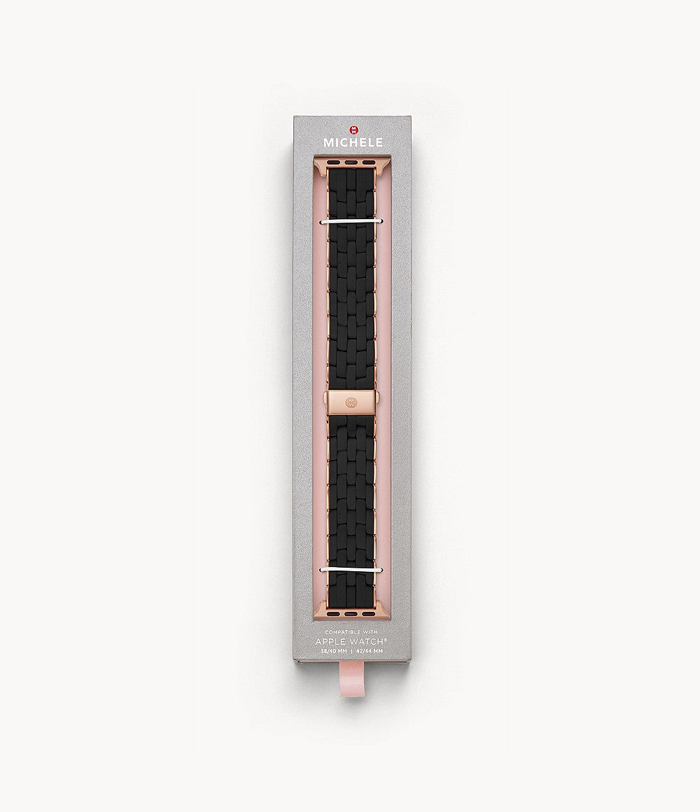 Black and Pink-Tone Silicone-Wrapped Bracelet Band for Apple Watch® | Michele | Luby 