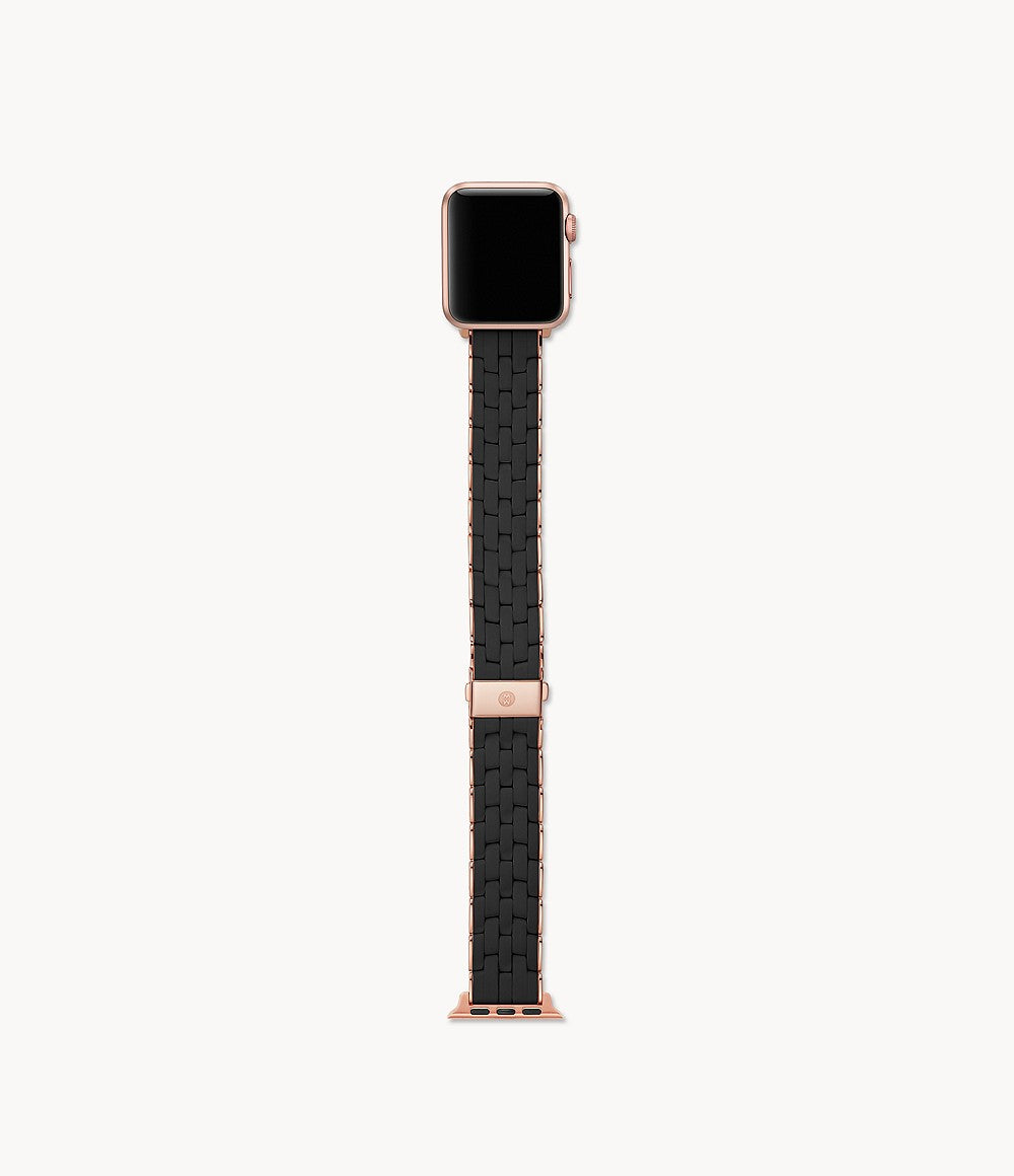 Black and Pink-Tone Silicone-Wrapped Bracelet Band for Apple Watch® | Michele | Luby 