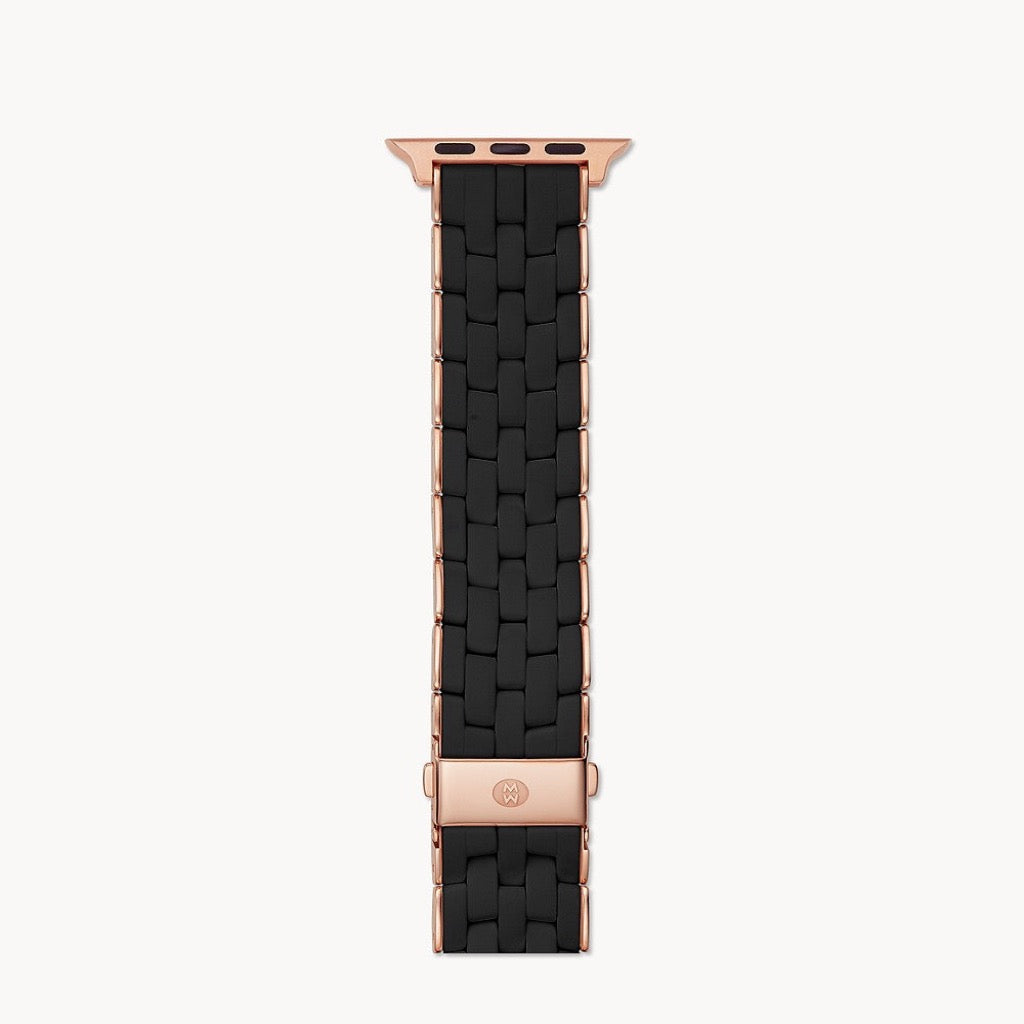Black and Pink-Tone Silicone-Wrapped Bracelet Band for Apple Watch® | Michele | Luby 