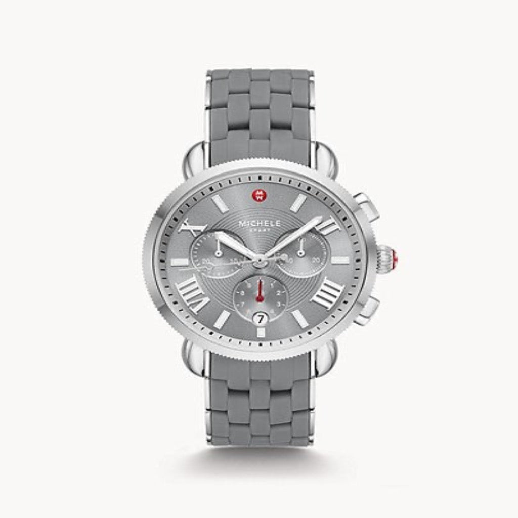 Sporty Sport Sail Slate Silicone-Wrapped Stainless Steel Watch | Michele | Luby 