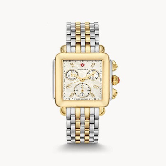 Deco Two-Tone 18K Gold Diamond Dial Watch | Michele | Luby 