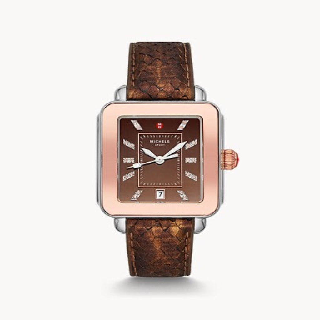 Deco Two-Tone 18k Topaz Dial Watch | Michele | Luby 